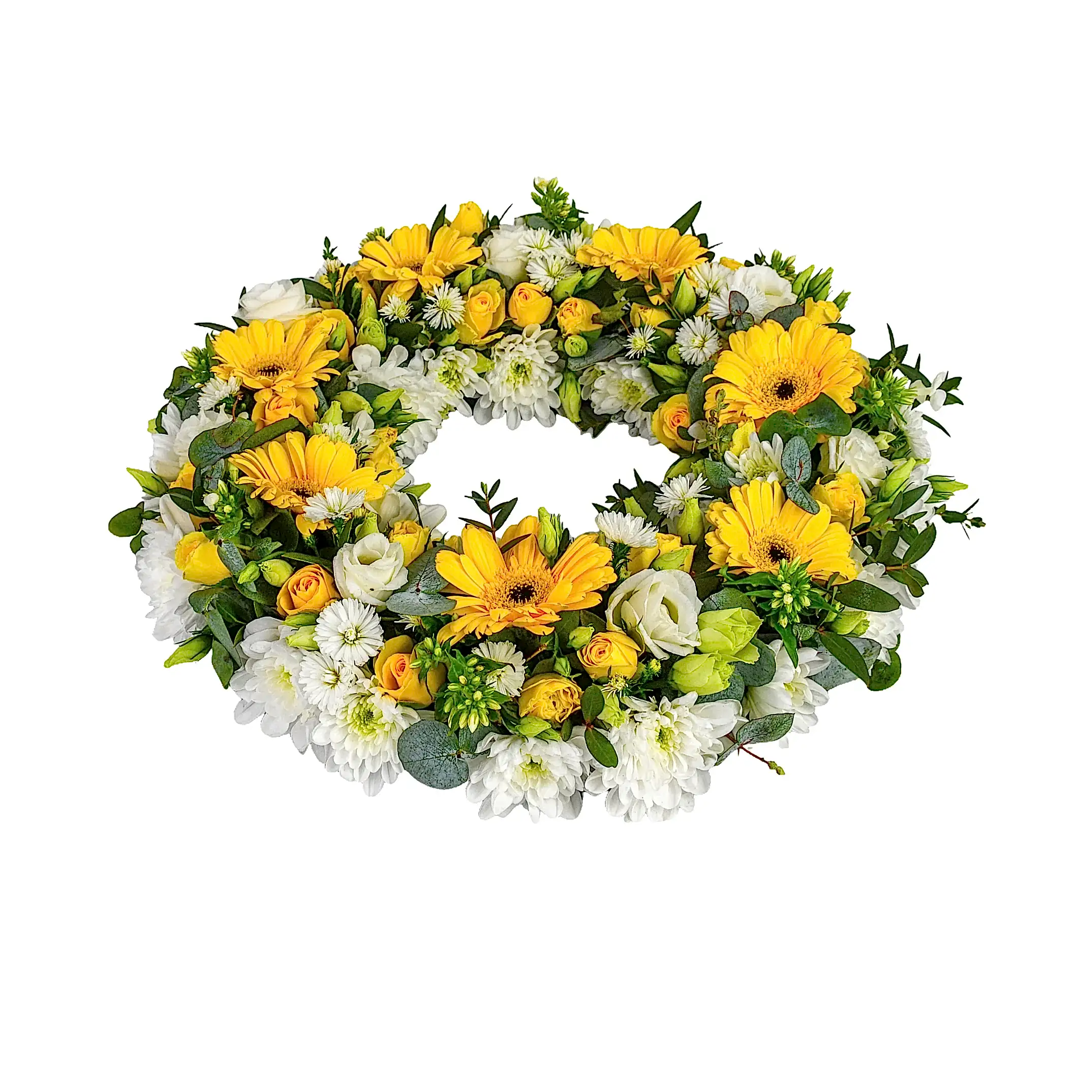 Yellow and White Wreath