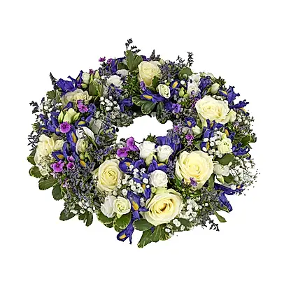 Purple and White Wreath