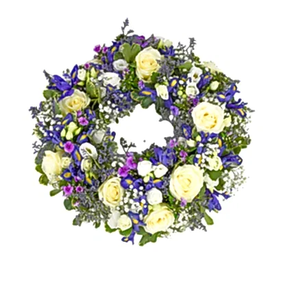 Purple and White Wreath