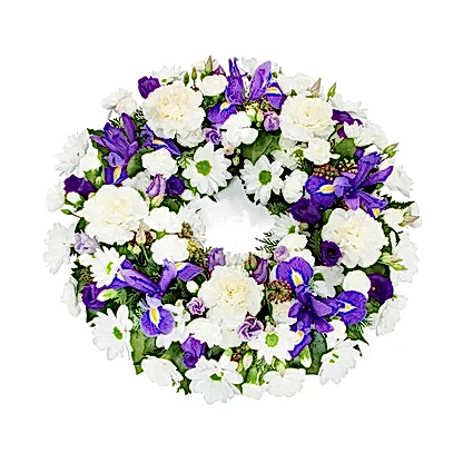 Purple and White Wreath
